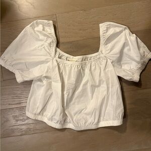 H&M White Puff Sleeve Top
